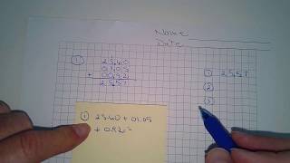 5th adding decimals on graph paper