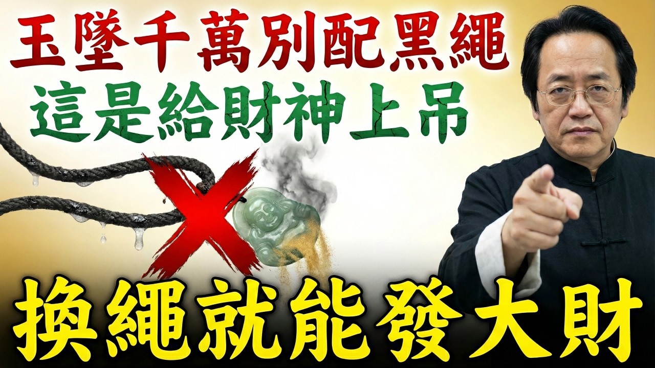 倪海廈：玉墜千萬別配「黑繩」！風水大忌：這是在給財神爺「上吊」！難怪你年年破財，現在換還來得及！#倪海廈 #倪海厦 #玉佩 #易经 #易經智慧 #風水 #漏財 #斷捨離