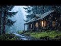 助眠的雨声 - 大 雨声和雷声在屋顶上在雾气弥漫的森林里晚上 - Rain sounds for sleeping #36