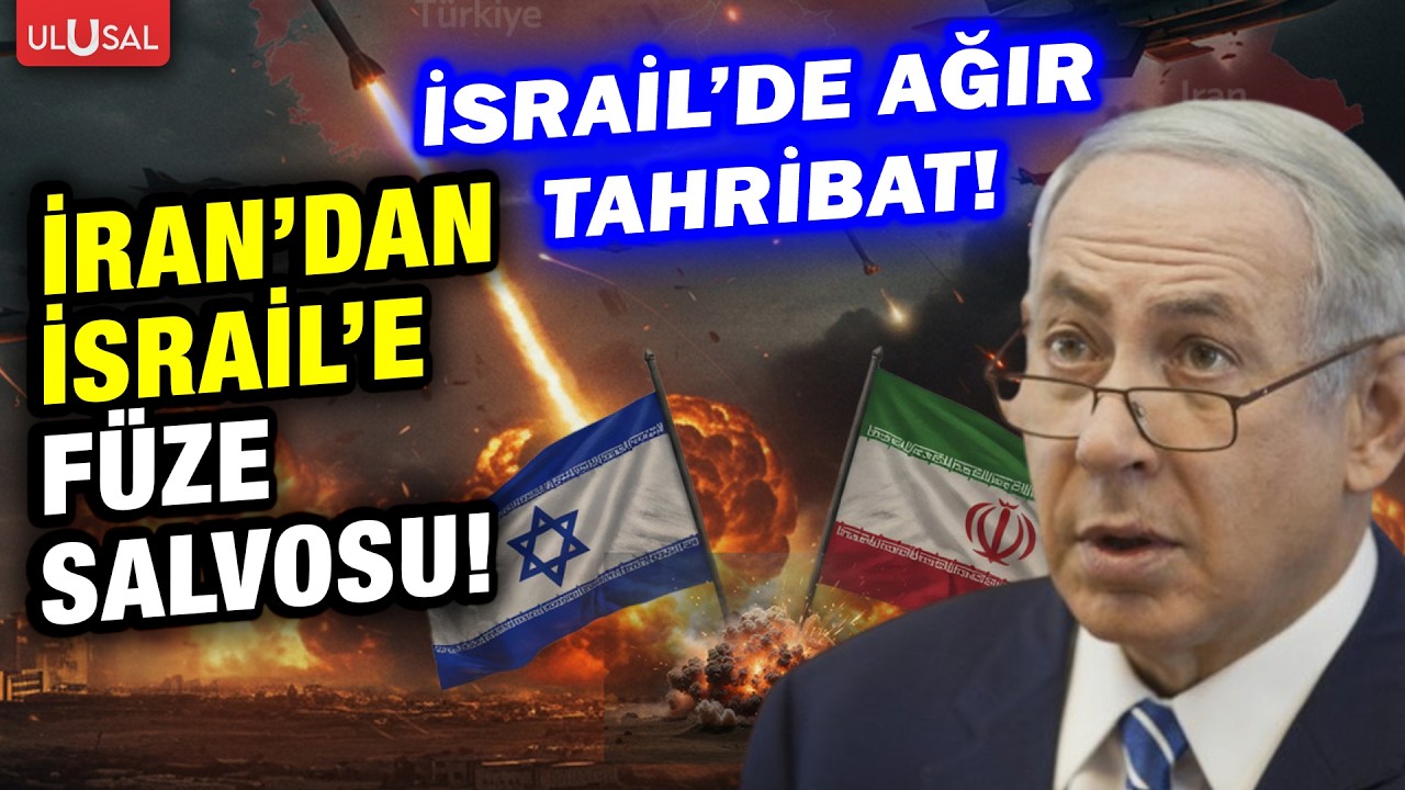 İsrail'de büyük yıkım! İran'dan İsrail'e füze salvosu!