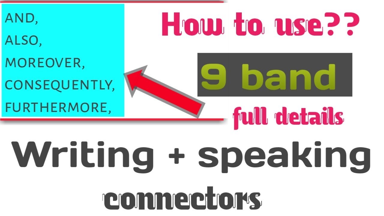 Connectors for speaking + writing How to use connector IELTS ExAm