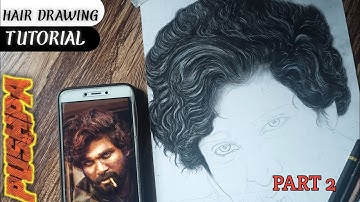 || Allu Arjun hair drawing tutorial || Pushpa hair Drawing.Part 2