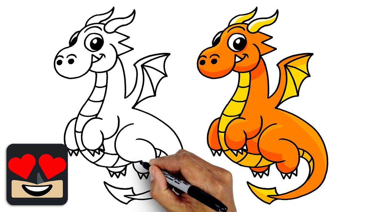 Baby Dragon Drawing - How To Draw A Baby Dragon Step By Step