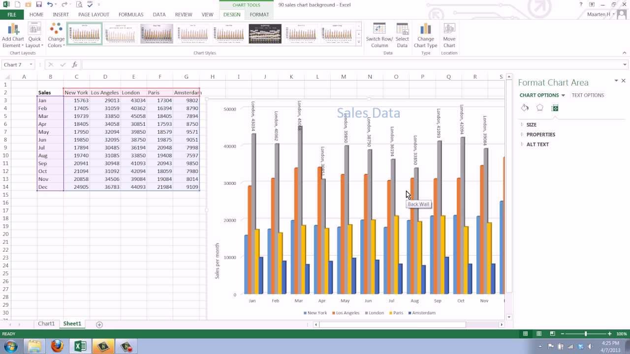 Display The Data Labels On This Chart Above