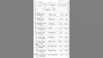 ICSE EXAM 2025 CLASS 10 ll DATE SHEET II #icseboard #icseexams #viralvideo