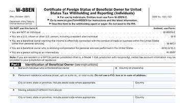IRS Form W-8BEN walkthrough (United States Tax Withholding and Reporting for Foreign Individuals)