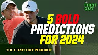 5 BOLD Predictions for Golf in 2024 - Tiger Woods, Ludvig Aberg, Major Champions | The First Cut