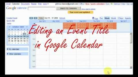 Editing an Existing Event in Google Calendar