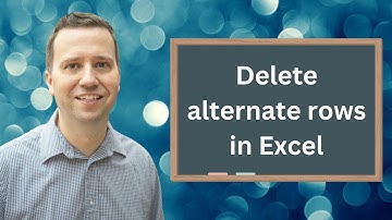 How do I delete alternate rows in Excel?