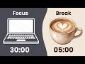 30/05 Pomodoro Timer White Noise | 2 Hours Study with Me (Deep Focus|Study timer|ADHD|Aesthetic)