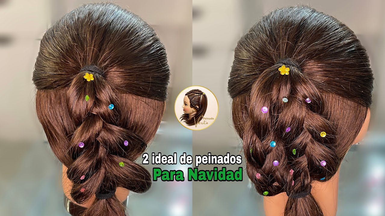 2 ideal de peinados de navidad 🎄 /Peinados Verito 