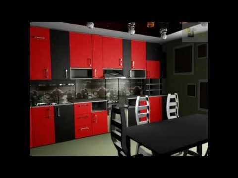 Красное и черное- Современный дизайн кухни