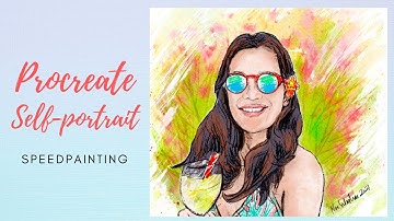 Procreate Self Portrait Timelapse (Speedpaint) | Procreate Watercolor Effect
