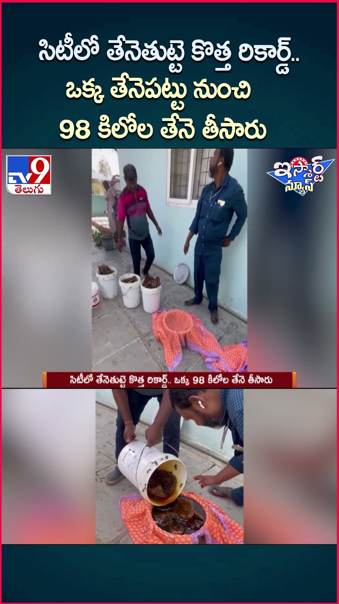 iSmart News : సిటీలో తేనెతుట్టె కొత్త రికార్డ్.. ఒక్క తేనెపట్టు నుంచి 98 కిలోల తేనె తీసారు -TV9