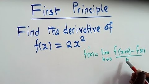 Differentiate || f(x)=2x² || by First principle || Calculus ||