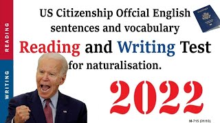 English Reading and writing for US citizenship interview based on N400 form in 2022