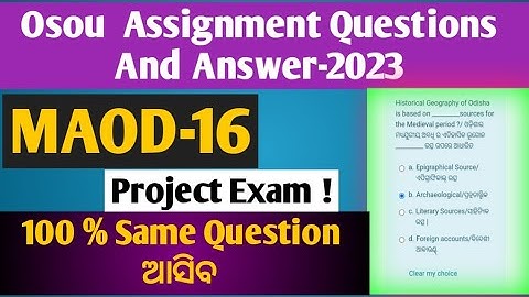 MAOD-16 All Project Questions And Answer #osou #knowledge_for_all #maod_Project_questionanswer