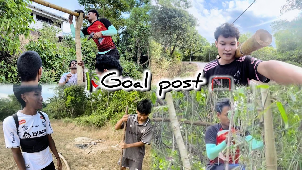 Making The Goal Post with Bamboo 🥅🎋|| Ground Maintaining 