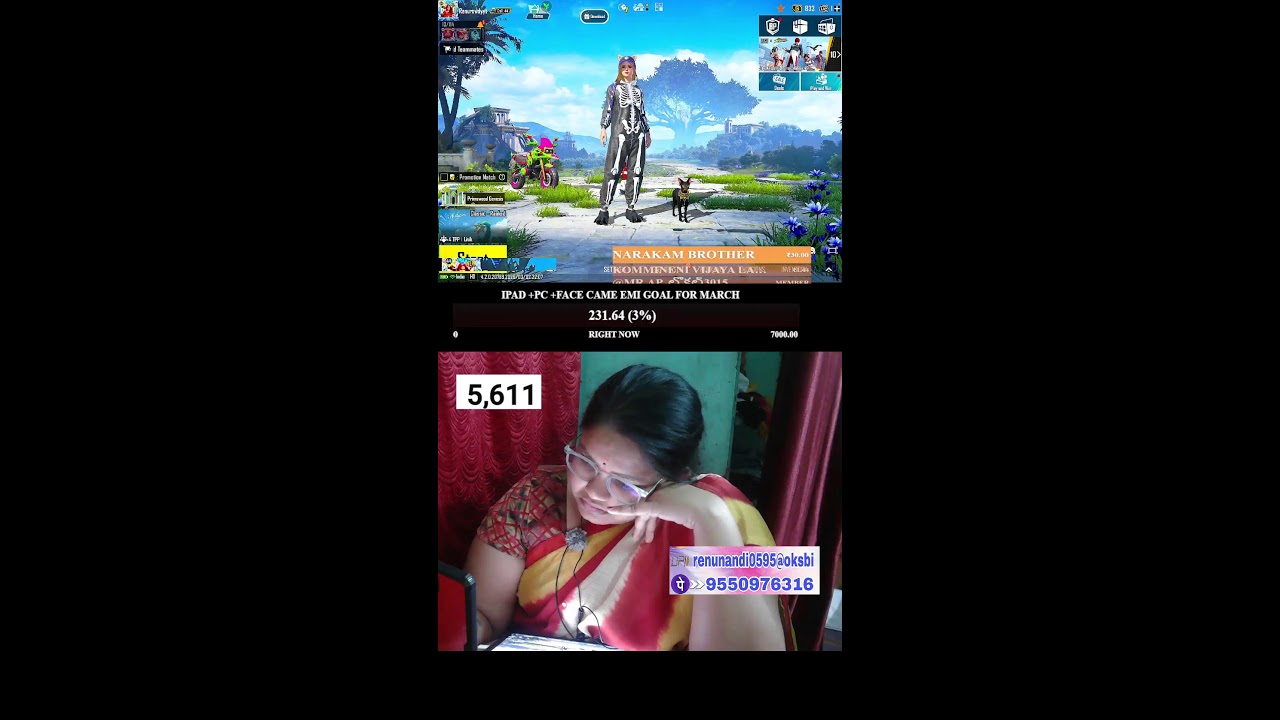 FACE CAME LIVE TELUGU  BGMI GIRL GAMER #facecam #telugu #girlgamer #shortlive #shortsfeed #bgmi