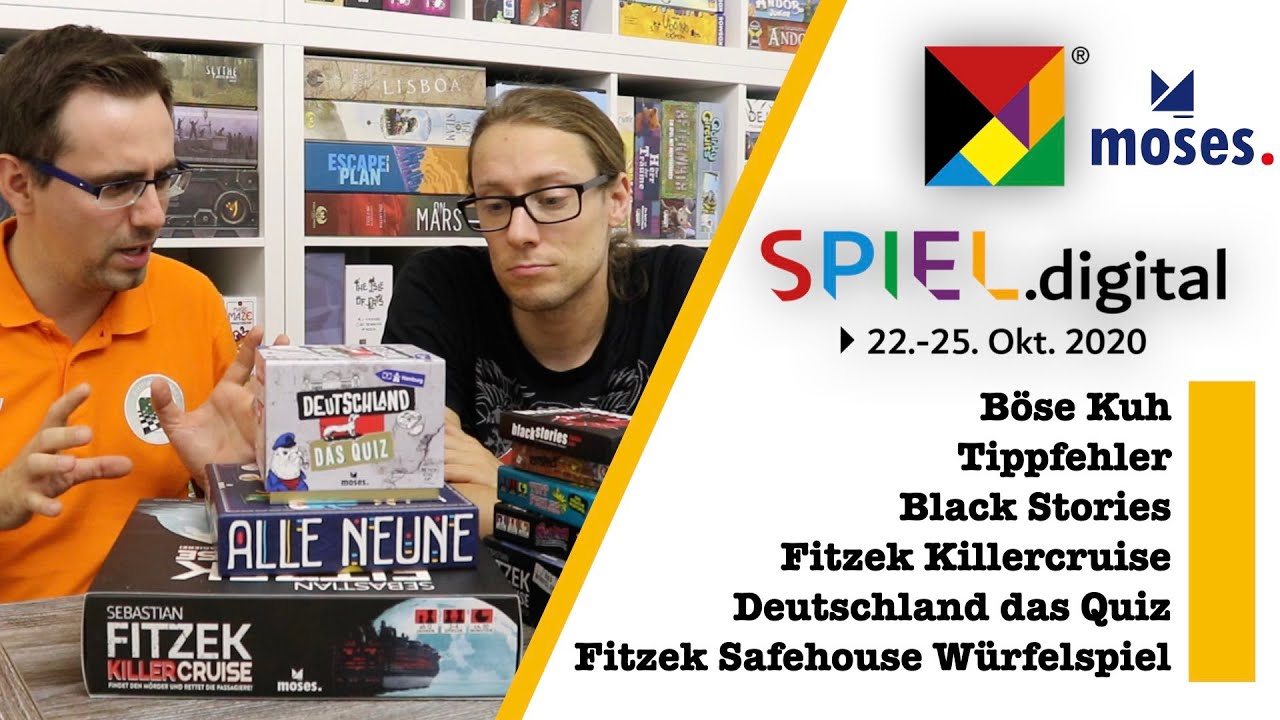 SPIEL.digital Moses Neuheiten 2020 | Fitzek Killercruise, Tuppfehler, Böse Kuh, Kneipenquiz, ...