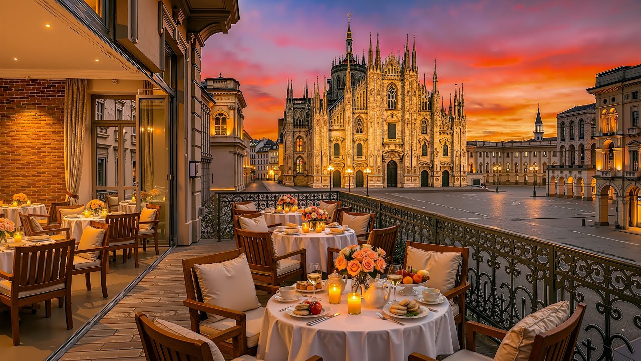 Романтический миланский вечер в кафе с джазом ☕ Расслабляющий джаз для отдыха
