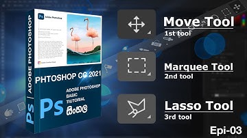 PHTOSHOP BASIC EPI 03 | Toolbar | Move tool & Marquee tool & Lasso tool | Sinhala