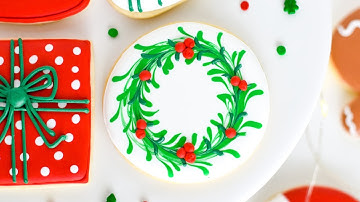 Beginner Christmas Cookies - Wet on Wet Royal Icing