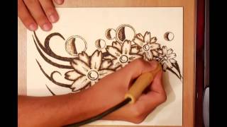 How to create a Pyrography project of flowers