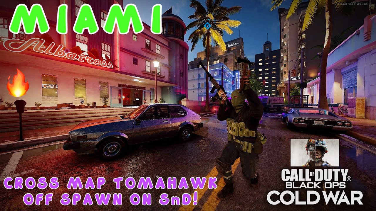 I HIT A CROSS MAP TOMAHAWK OFF SPAWN ON SnD ON MIAMI! | Call Of Duty Black Ops Cold War