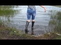 Rubber boots Hunter Heeled in water. Part-2(11/05/13)