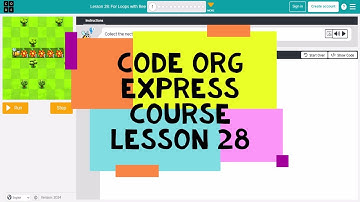 Code.org Lesson 28 - Code Org Express Course Lesson 28 For Loops with Bee