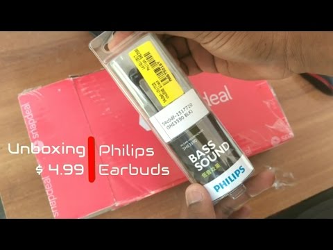 Unboxing philips she3590 || $4.99 || worlds cheapest earbuds