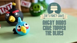 Fondant Angry birds: Blue Angry birds cake topper how to make
