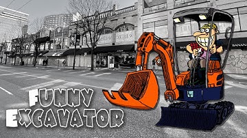 Excavator unload from a Truck in a different way.