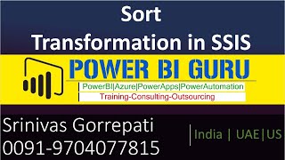 Sort Transformation in SSIS | SSIS Training | MSBI Training by Srinivas Gorrepati
