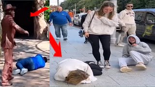 #Cowboy_prank in Perth city #funny reactions. statue prank 7 / 9 fun pranks