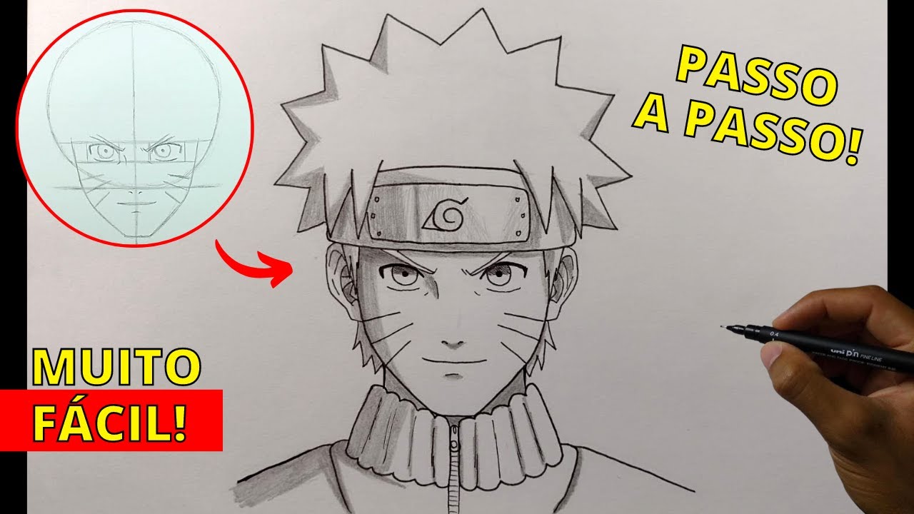 Como desenhar o NARUTO (Passo a passo) 