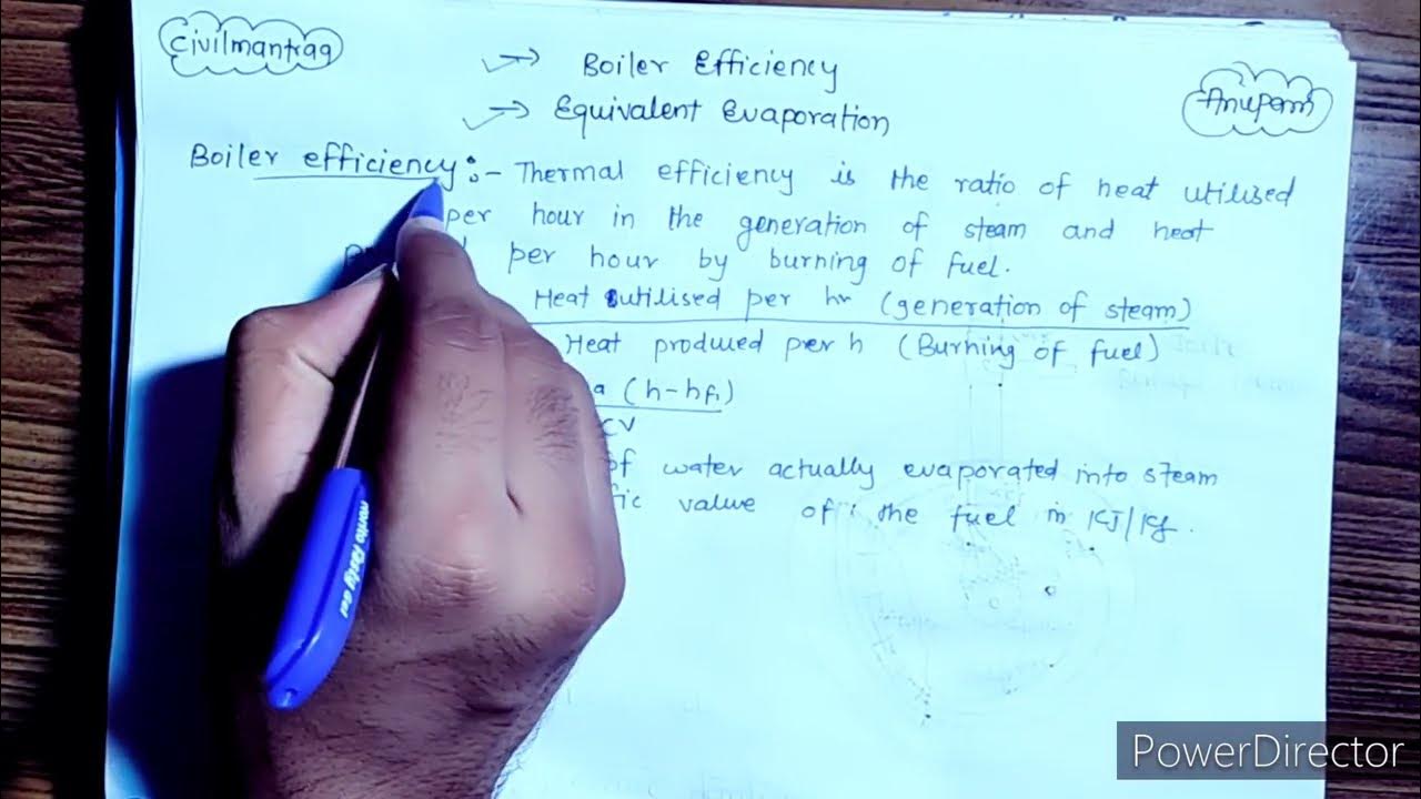 Boiler efficiency and Equivalent Evaporation(Applied thermodynamics