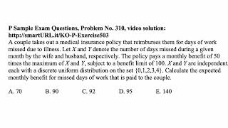Exam P exercise for September 29, 2020