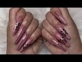 Nail Prep | Acrylic Application | Encapsulate Glitter | Rose Gold Nail Design | Beginner Tips