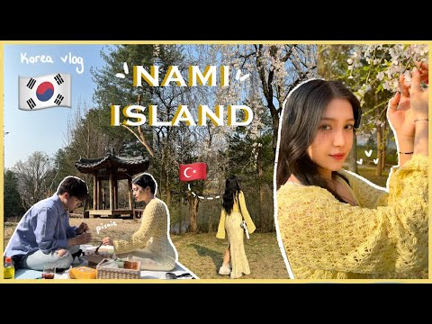 [VLOG]𐙚 ࣪ 🇰🇷 Kore'de Piknik Date 🧺🌻ㅣKiraz Çiçekleri 🌸🍓 Nami Island 🏝️ Ep.9