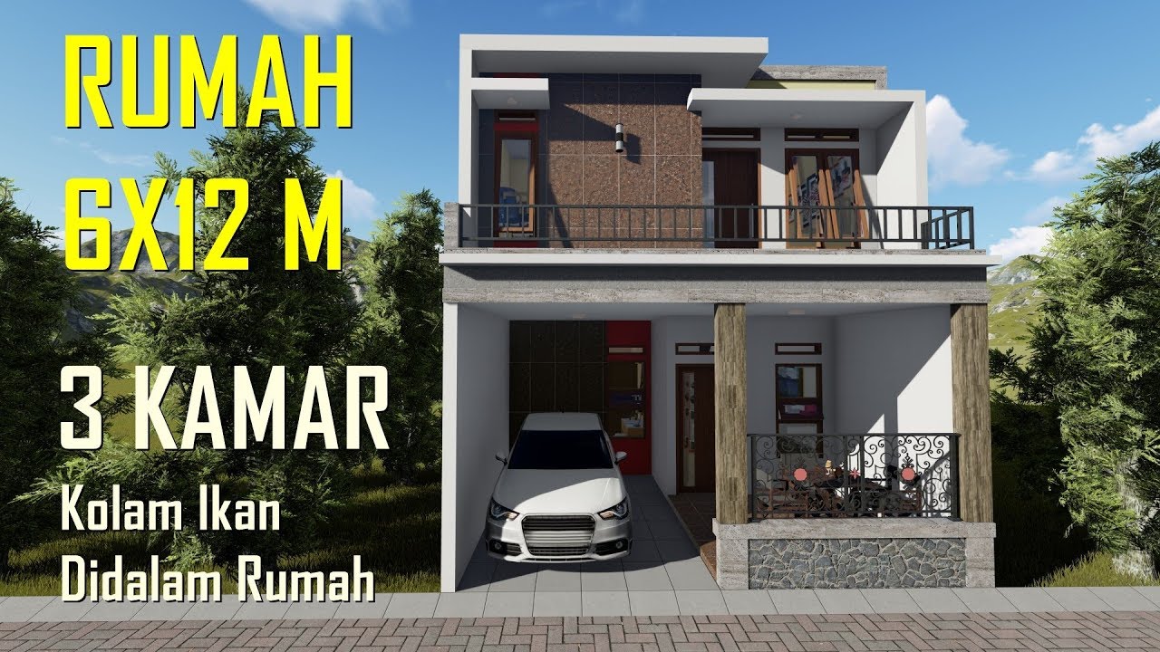 Desain Rumah Minimalis Dilahan 6x12 M Dengan Kolam Ikan Didalam Rumah By Desain Rumah 36