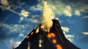 Blender Erupting Volcano Simulation