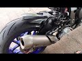 Yamaha R1 Exhaust Sound Test || Black Widow Mid pipe with stock Muffler