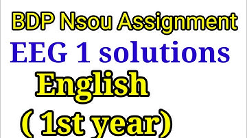 BDP EEG 1 Assignment Answer || English Assignment Answer EEG 1 solve