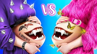 Goede versus Slechte Zwangere Vampier! Lifehacks en Gadgets voor Zwangerschap!