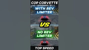 Police Corvette (Heat 5) TOP SPEED || With VS Without Rev Limiter || NFS MW #nfs #racing #shorts