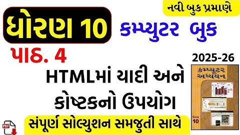 Std 10 computer ch 4 swadhyay/dhoran 10 computer ch 4 swadhyay/std 10 computer ch 4