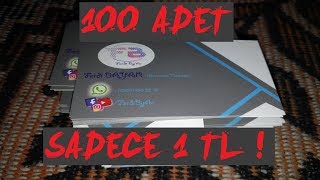 100 Adet Kartvi̇zi̇t 1 Tl Bi̇ Dolu Baski Kartvi̇zi̇t Baski
