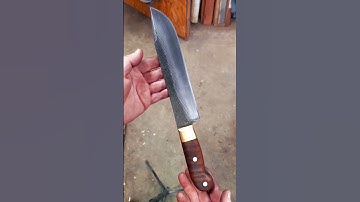 Texas Ranger Bowie Knife With Brass Bolster | #knifemaking #shorts #shortvideo